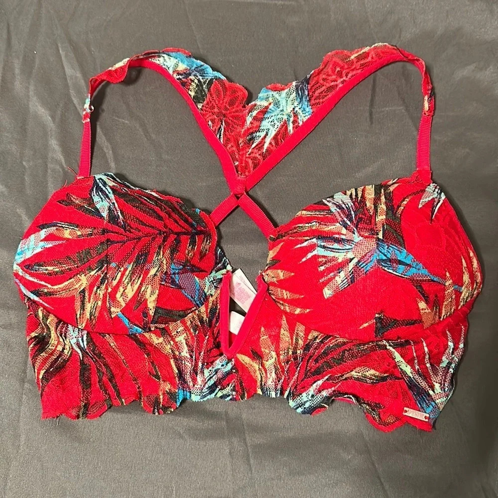 Victoria‎ Secret PINK push up red lace bralette Small